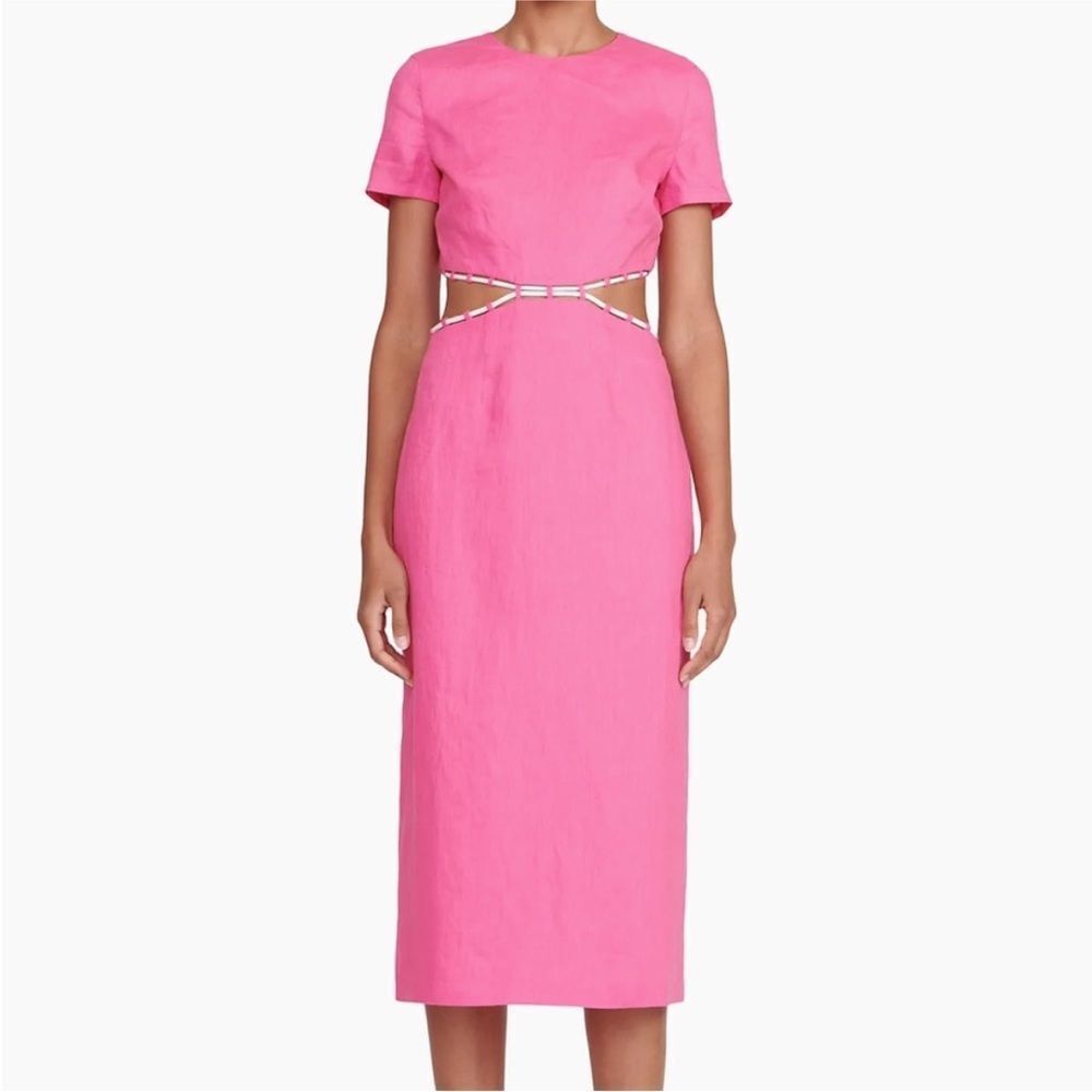 STAUD MATTEO DRESS Pink Size 10 - Picture 3 of 14